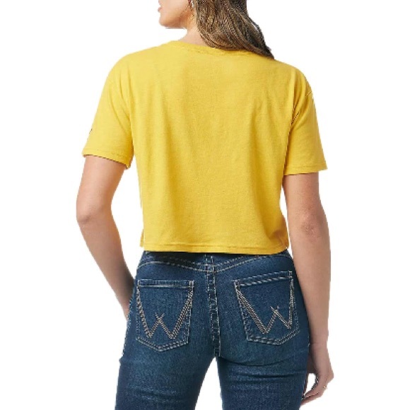 NWT Wrangler Yellowstone Official Merch - Deep Yellow Crop tee in Deep Yellow - Picture 2 of 9